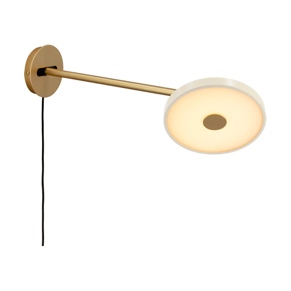 Asteria Wall wall lamp, Long, Pearl white-brass Umage