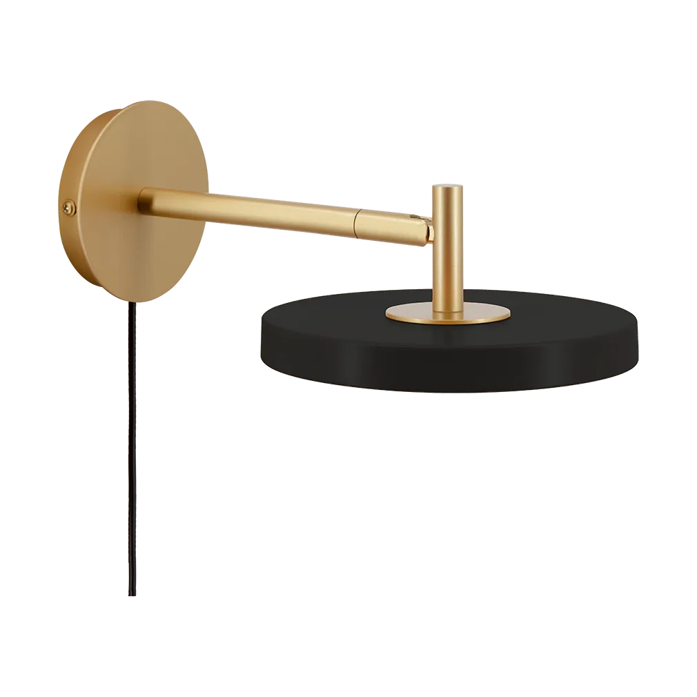 Asteria Wall wall lamp, Short, Black-brass Umage