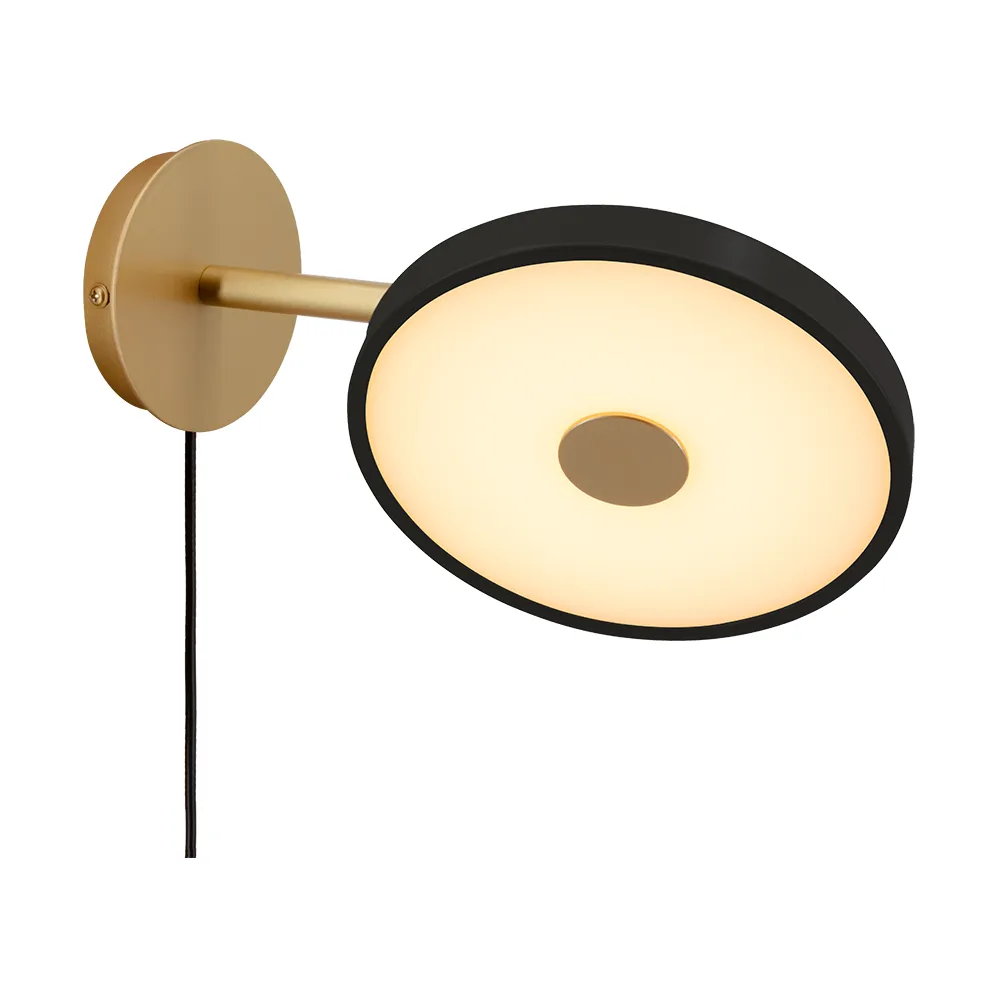 Asteria Wall wall lamp, Short, Black-brass Umage
