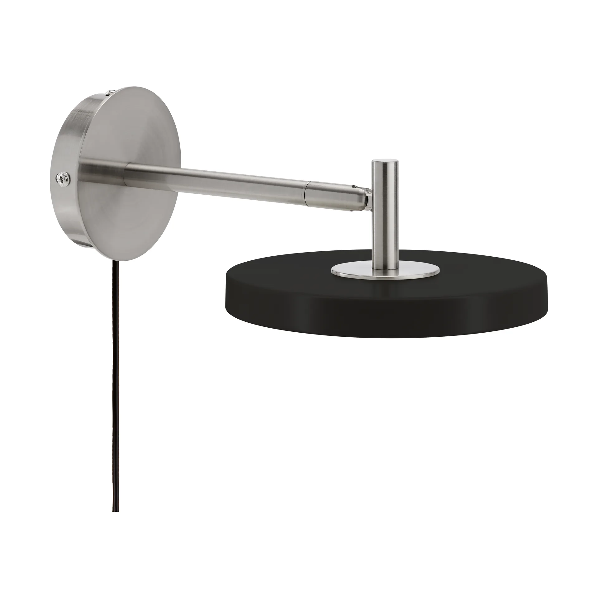 Asteria Wall wall lamp, Short, Black-chrome Umage