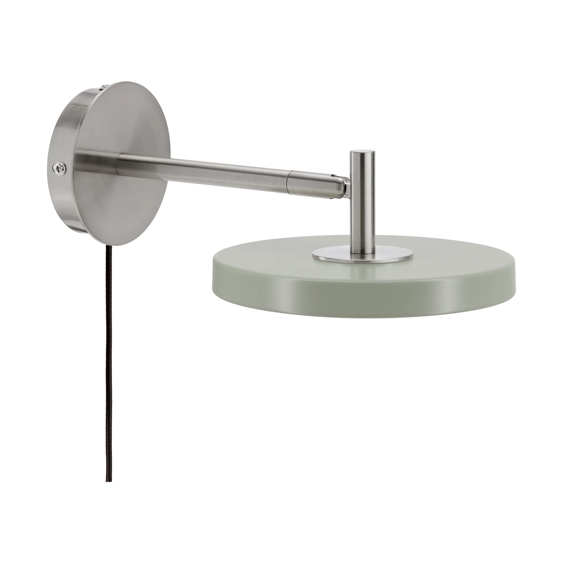 Asteria Wall wall lamp, Short, Nuance olive-chrome Umage