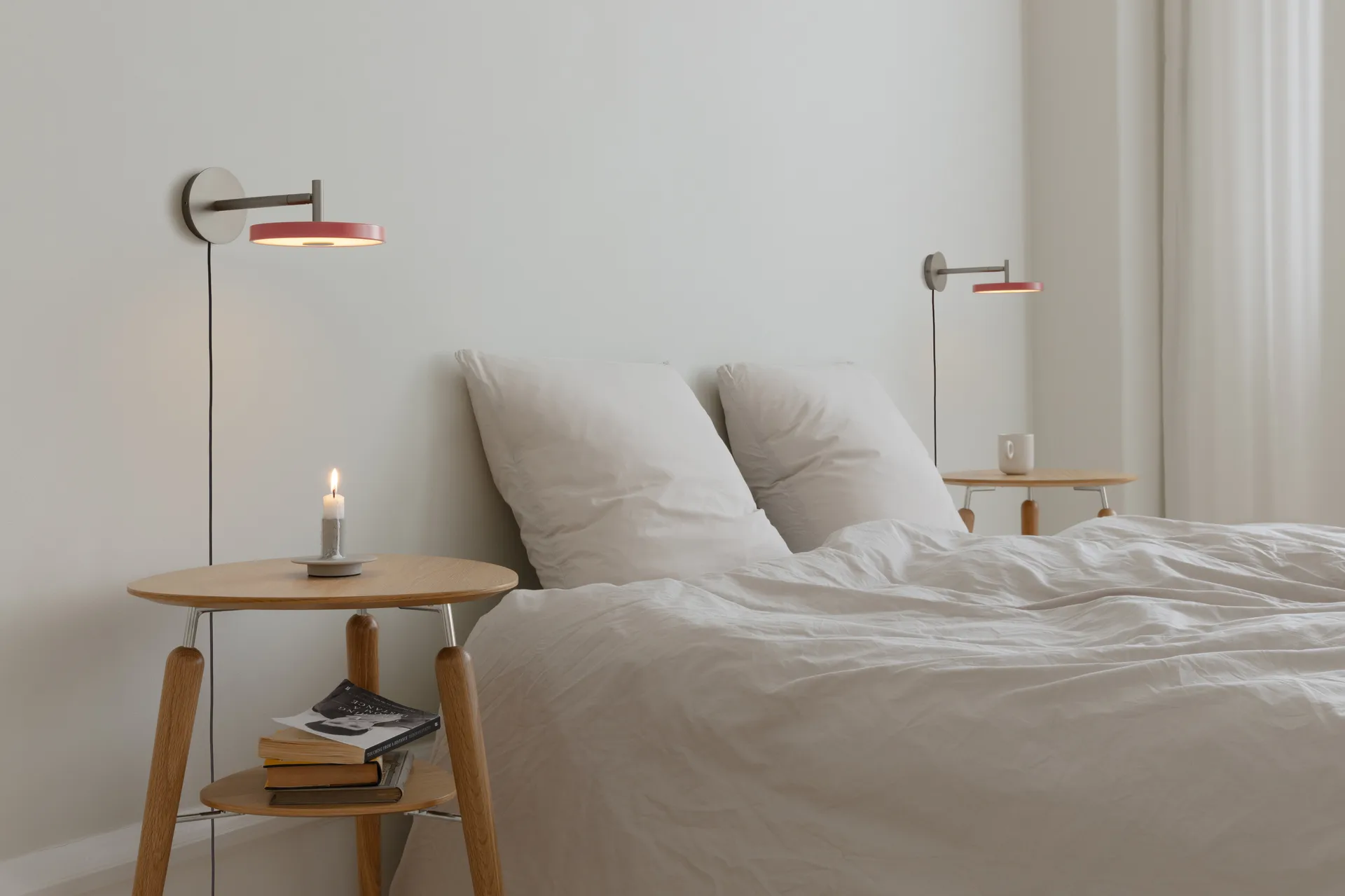 Asteria Wall wall lamp, Short, Nuance rose-chrome Umage