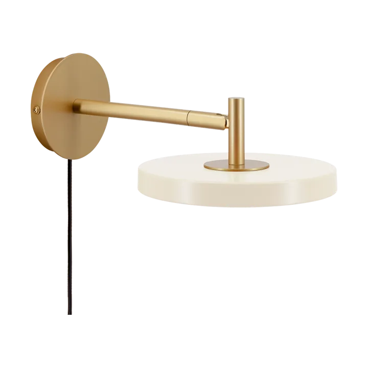 Asteria Wall wall lamp - Short, Pearl white-brass - Umage