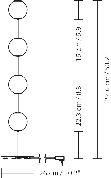 Audrey Floor floor lamp, Plated brass Umage