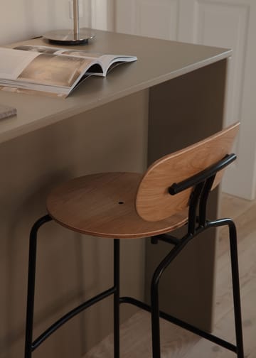 Curious bar stool 75 cm - Oak-black - Umage