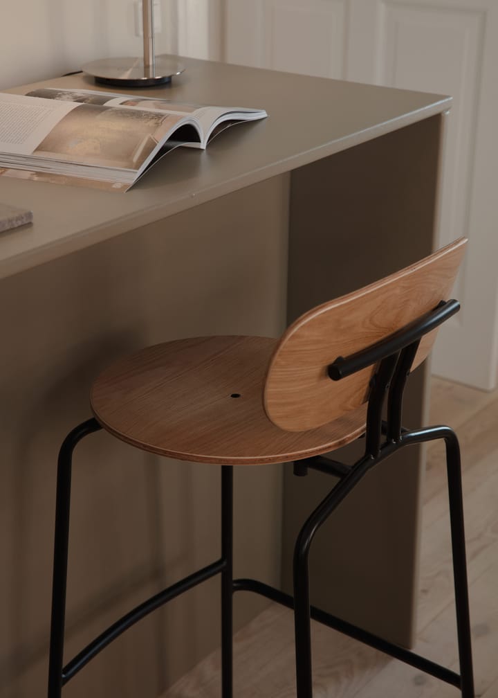 Curious bar stool 75 cm, Oak-black Umage