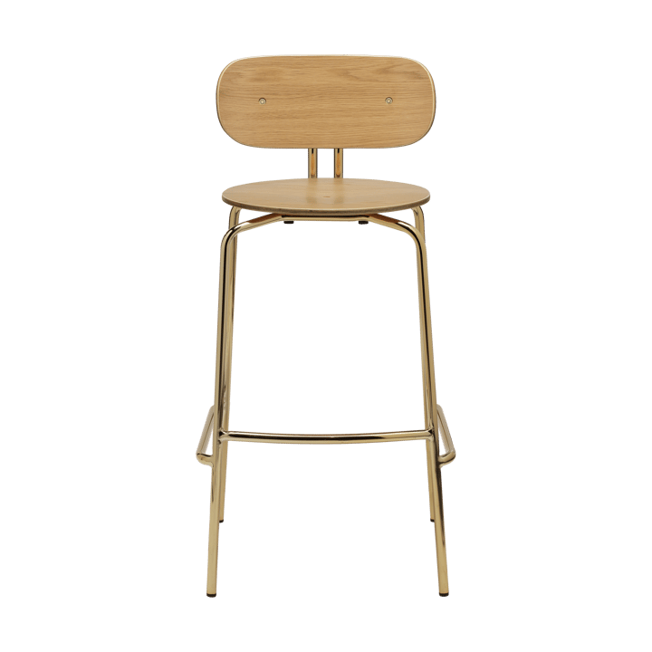 Curious bar stool 75 cm - Oak-brass - Umage