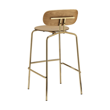Curious bar stool 75 cm - Oak-brass - Umage