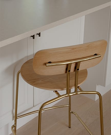 Curious bar stool 75 cm, Oak-brass Umage