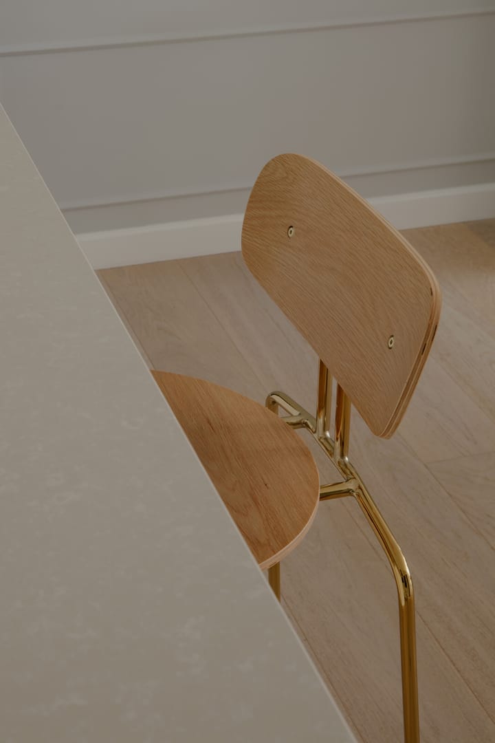 Curious bar stool 75 cm, Oak-brass Umage