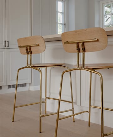Curious barstool 65 cm - Oak-brass - Umage