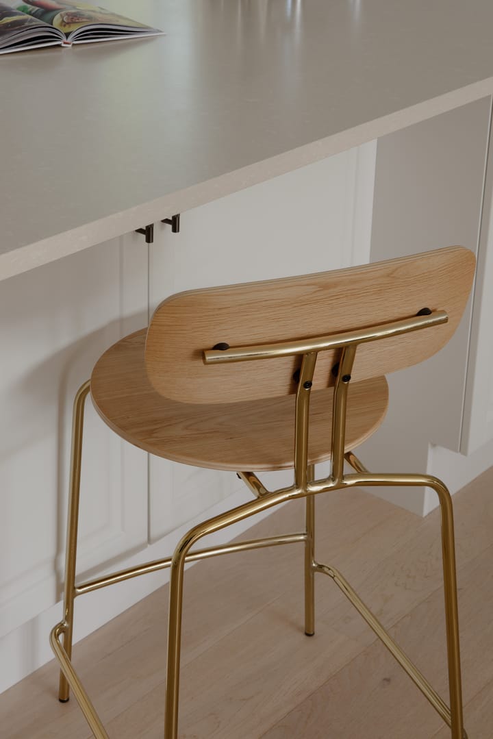 Curious barstool 65 cm, Oak-brass Umage
