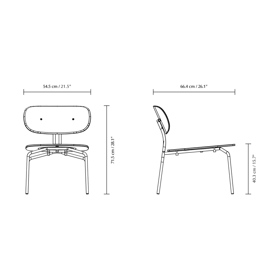 Curious lounge chair, Oak-black Umage