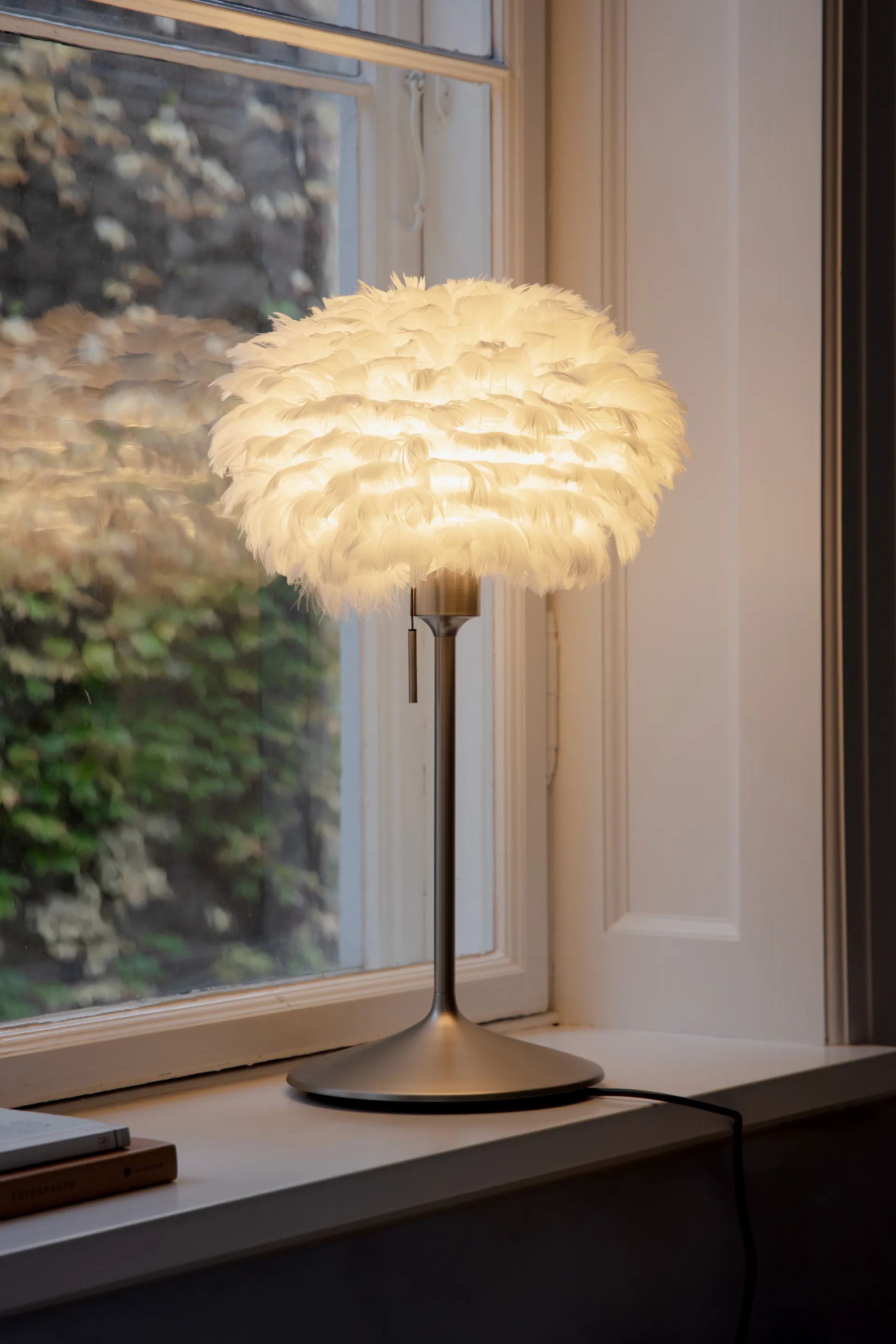 Eos table lamp mini, White-brushed steel Umage