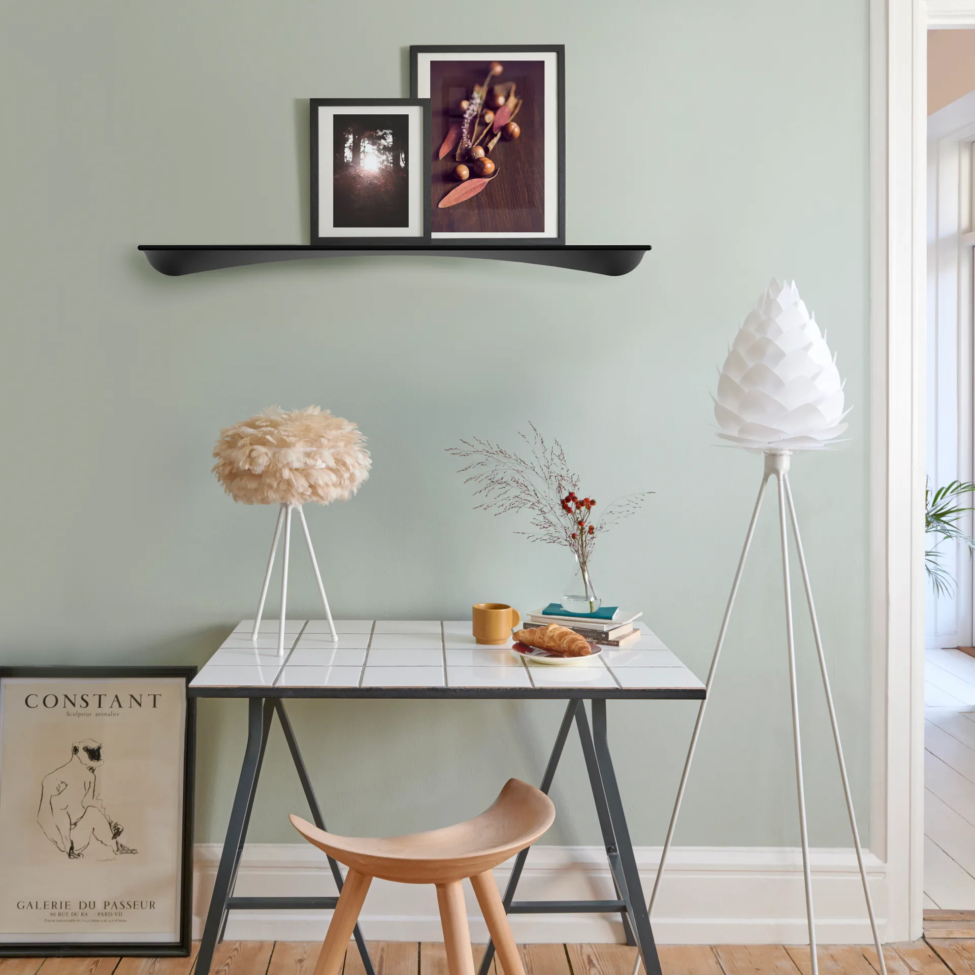 Flow shelf 98 cm, dark ash Umage