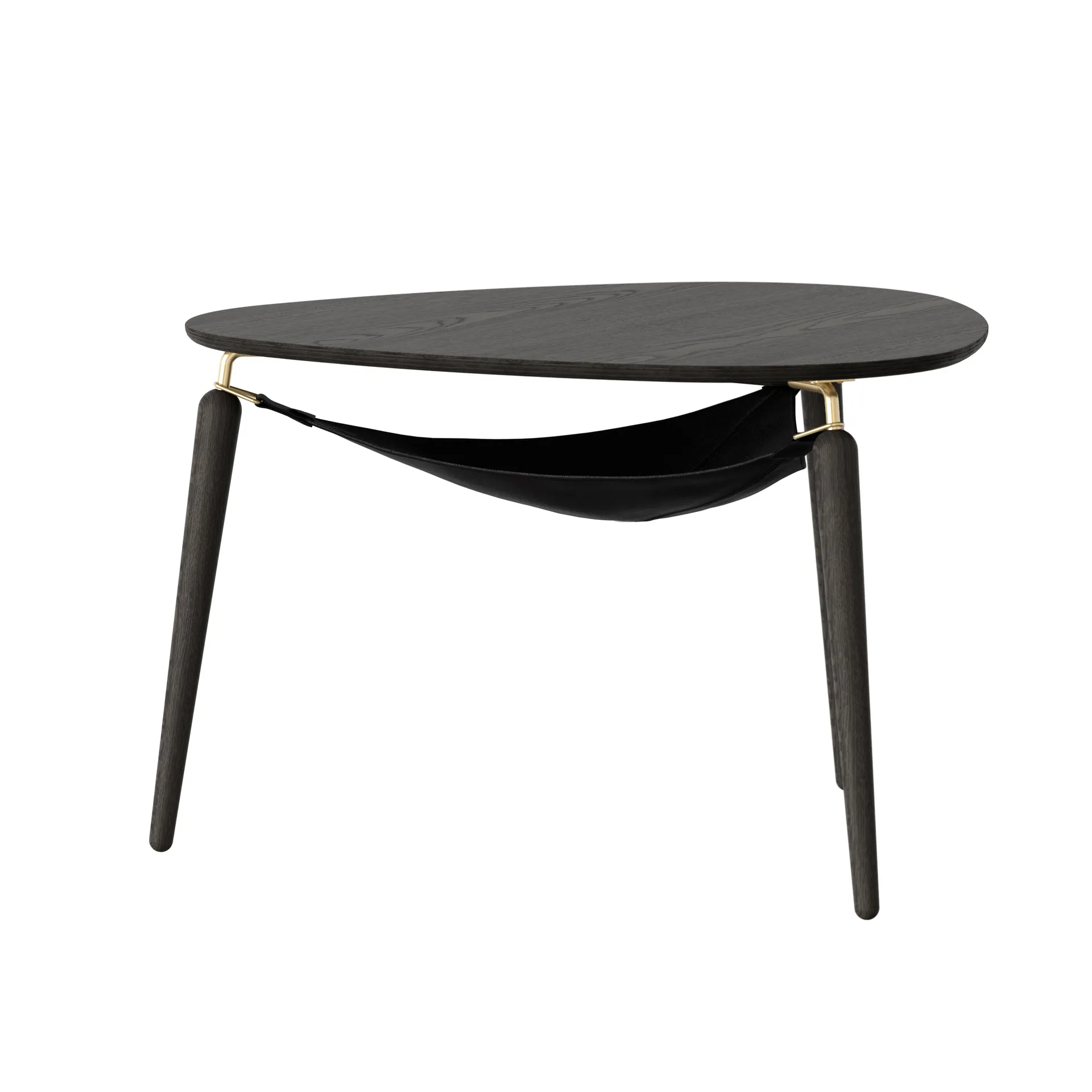 Hang Out coffee cup table, Black oak-bronze Umage