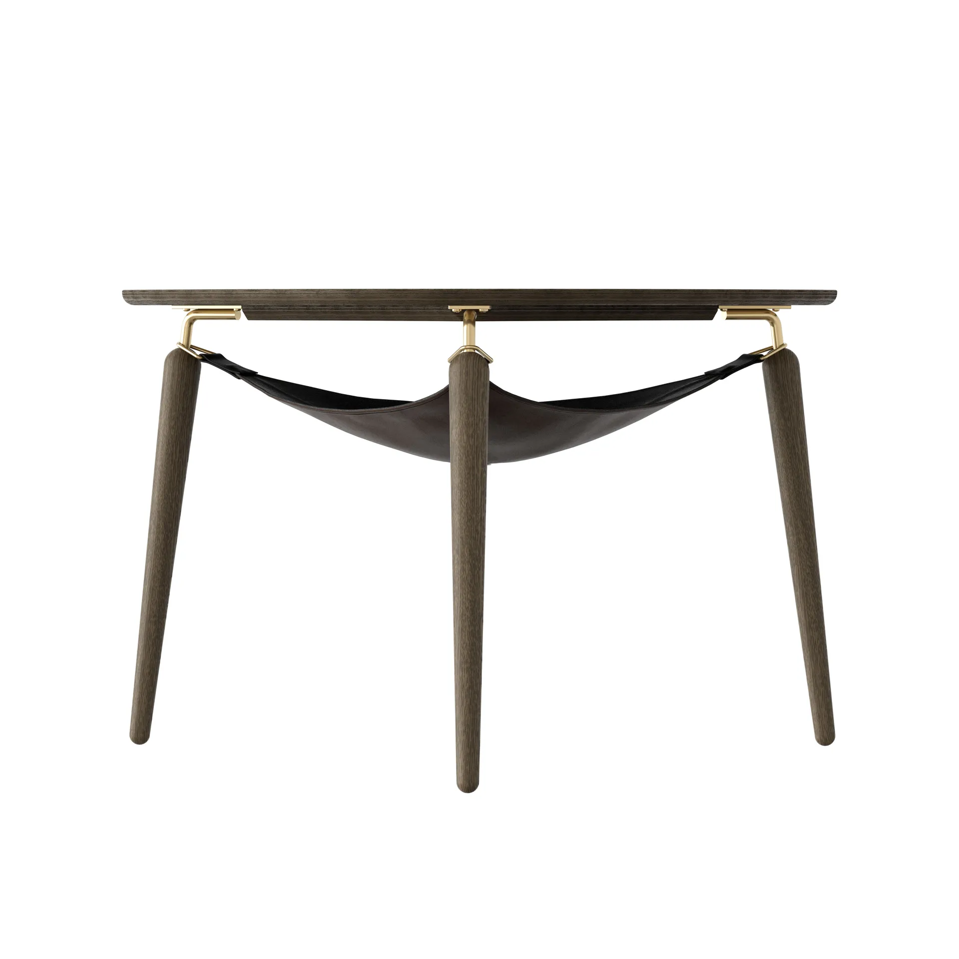 Hang Out coffee cup table, Dark oak-brass Umage