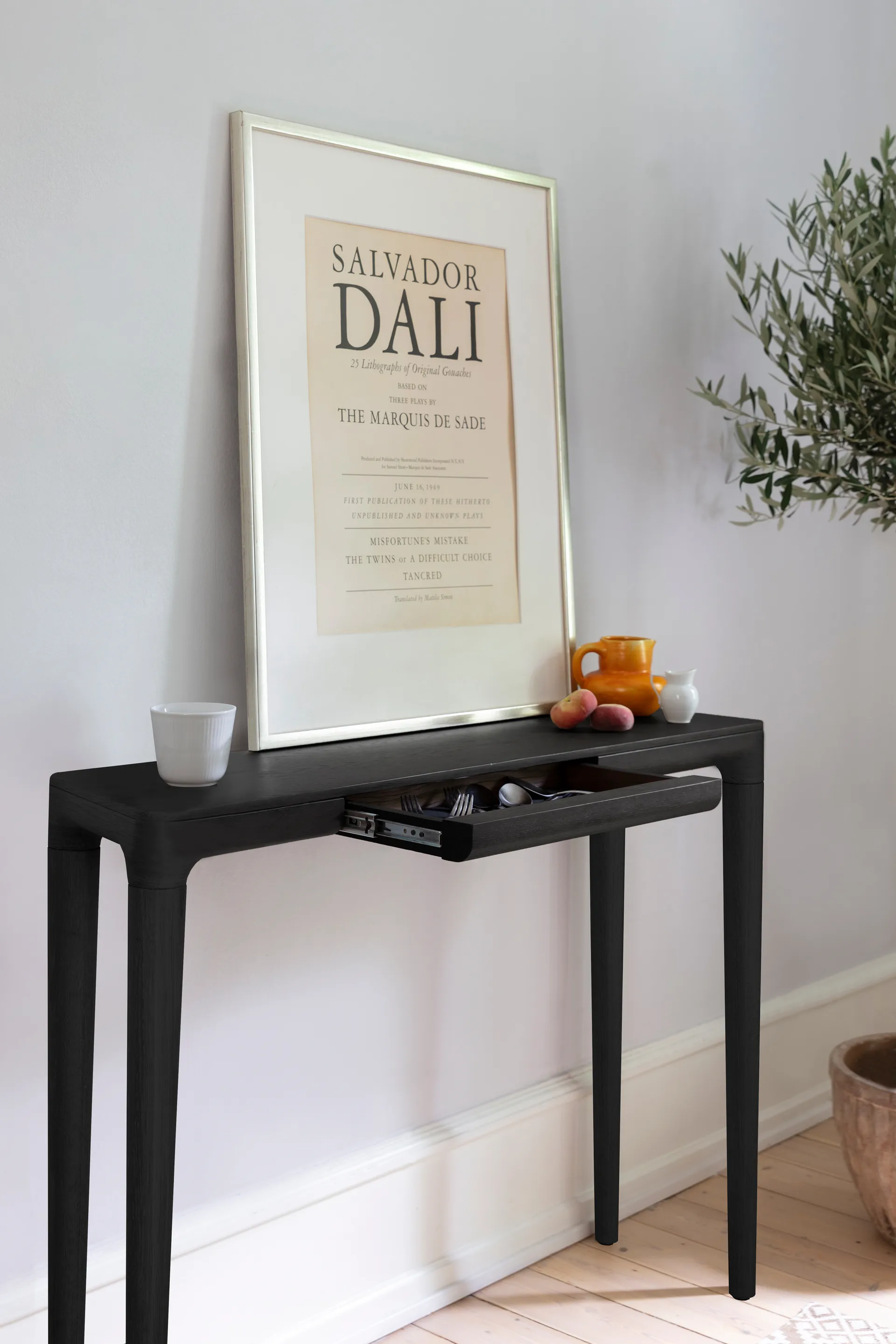 Heart'n'Soul console table 110 cm, Black oak Umage