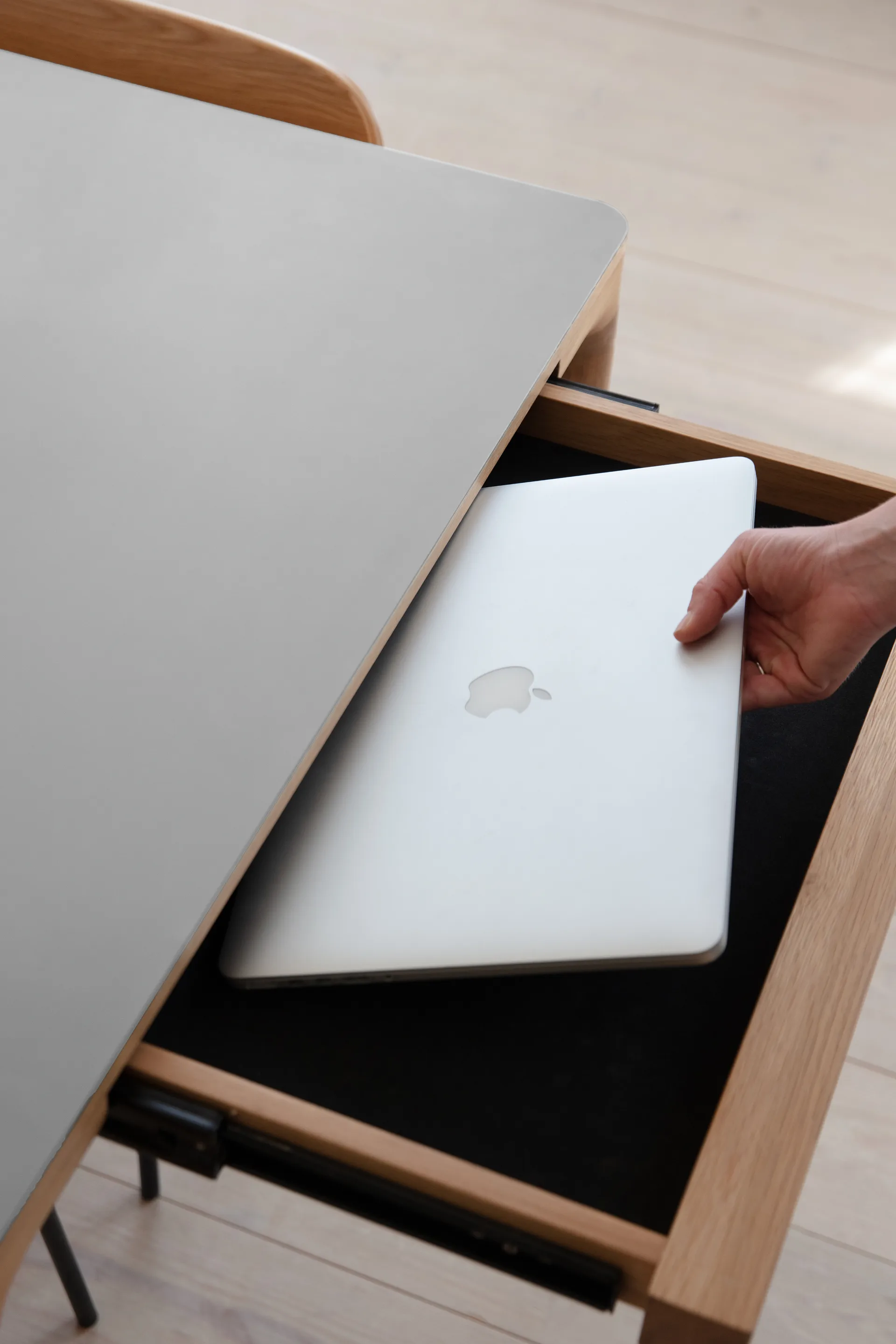 Heart'n'Soul dining table 90x200 cm, Oak-cloud grey Umage