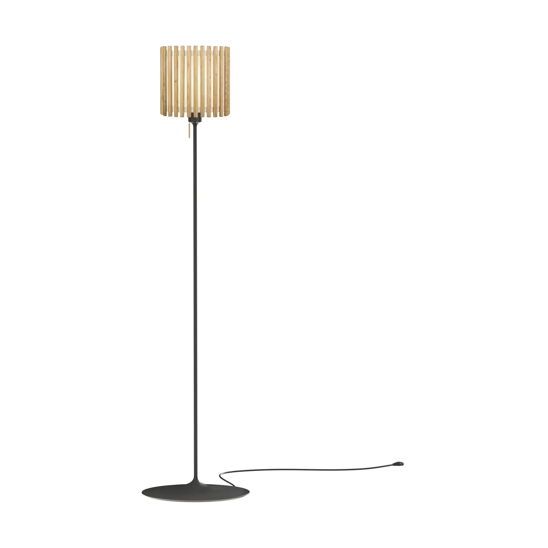 Komorebi floor lamp medium, Square oak-Black Umage