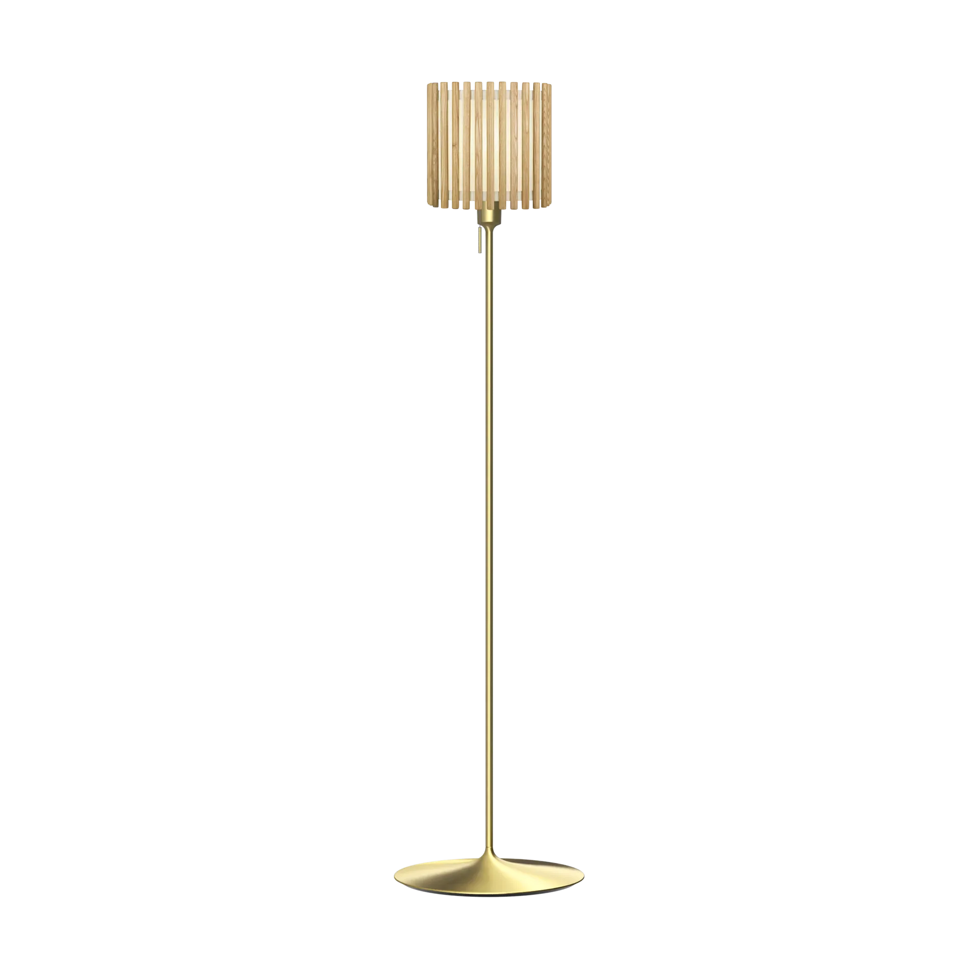 Komorebi floor lamp medium, Square oak-Brushed brass Umage