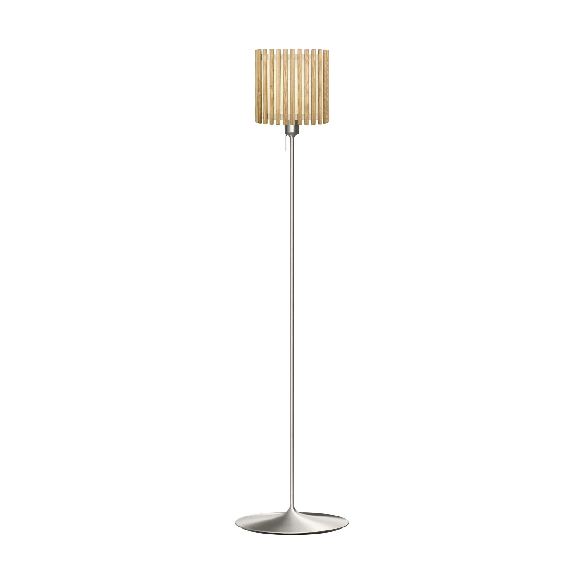 Komorebi floor lamp medium, Square oak-Brushed steel Umage