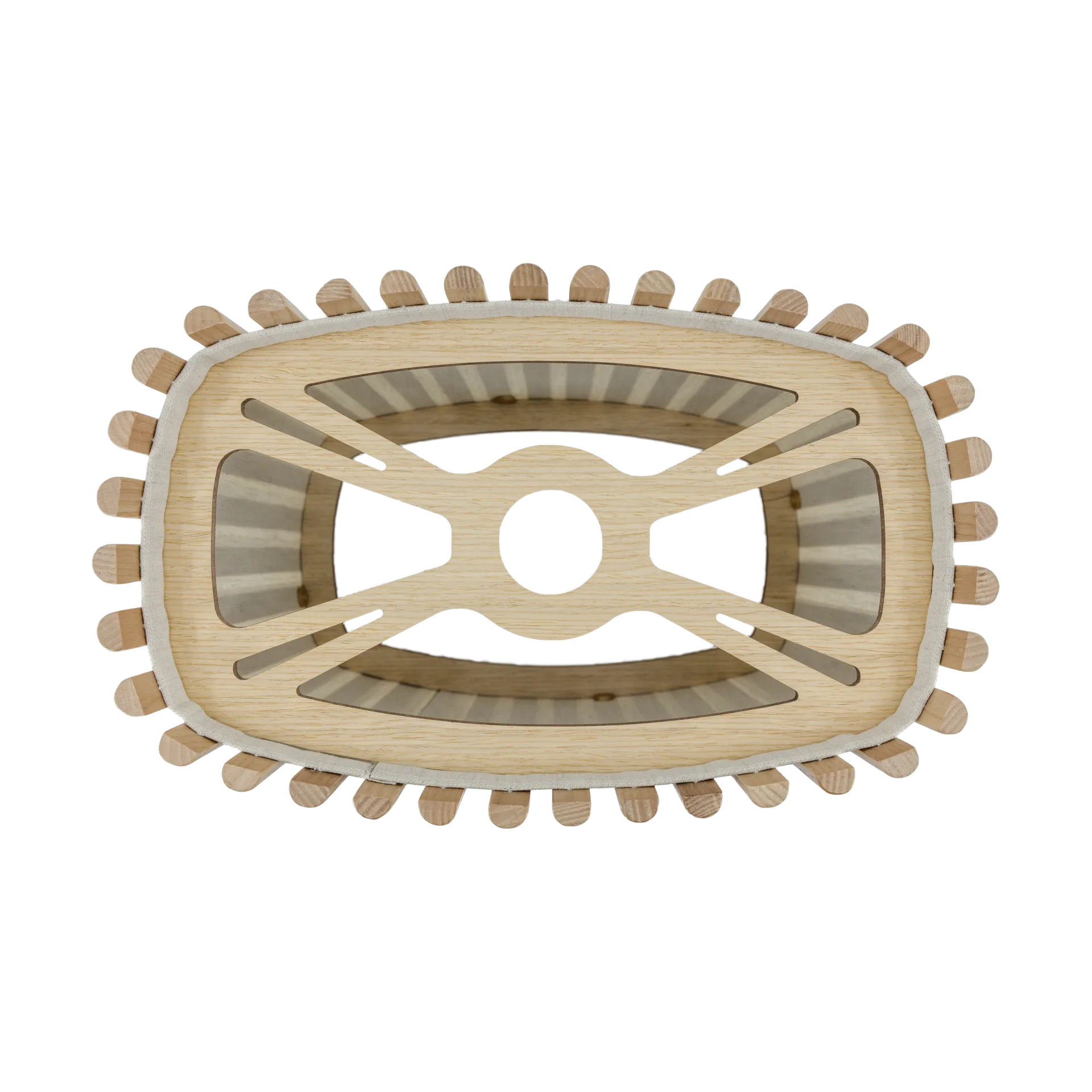 Komorebi pendant large, Rectangular oak-black Umage