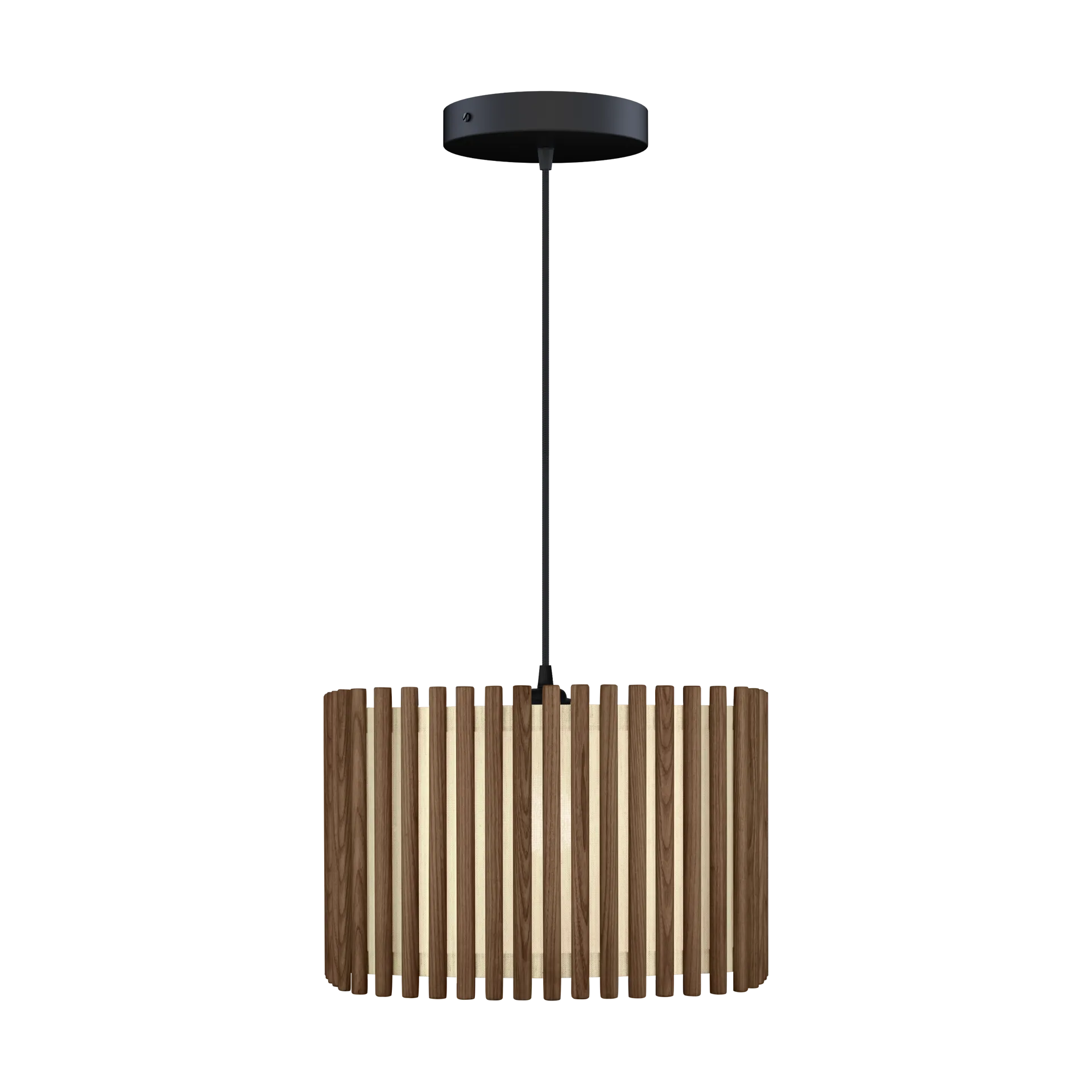 Komorebi pendant large, Square dark oak-Black Umage