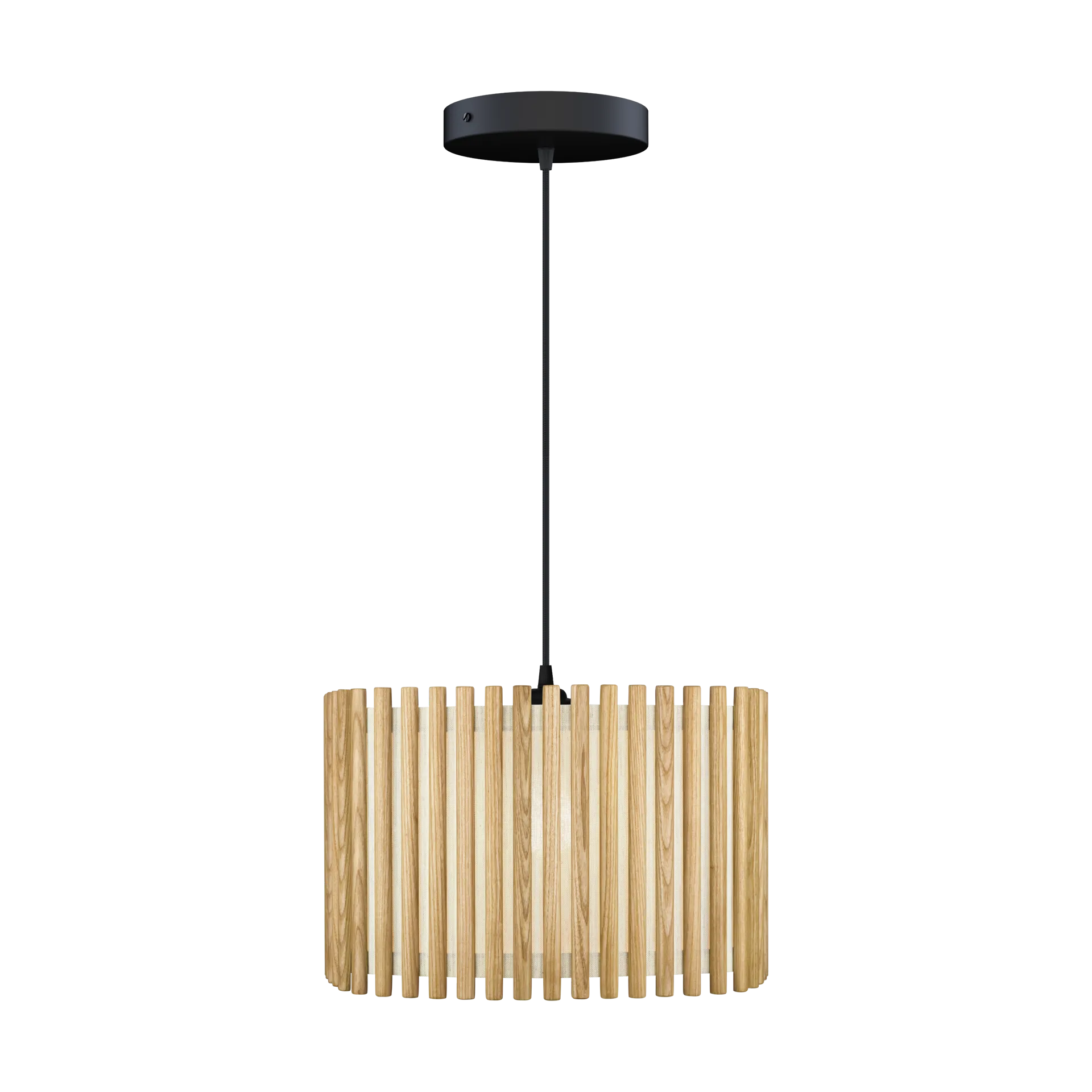 Komorebi pendant large, Square oak-Black Umage