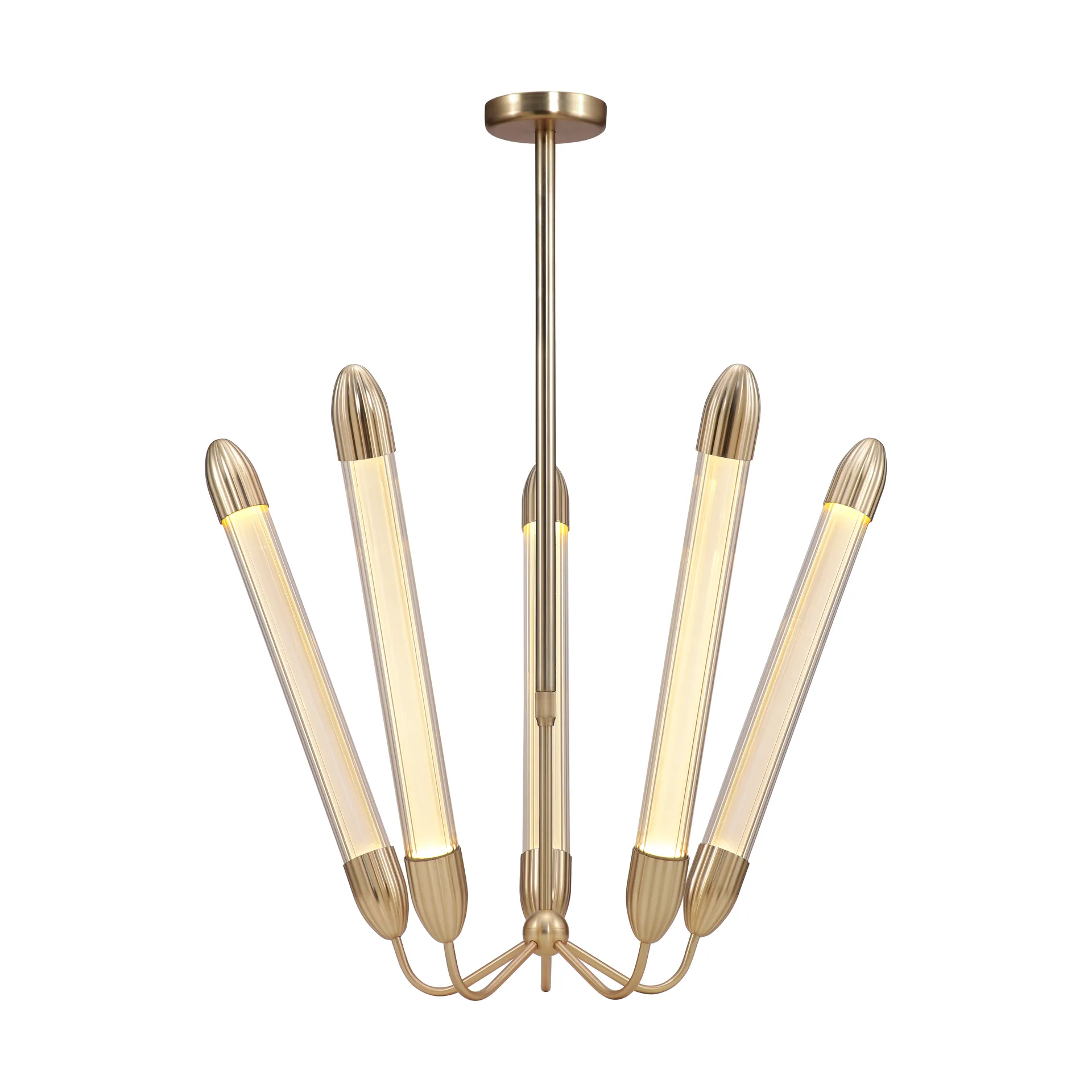 Lemon Squeeze Penta long ceiling lamp, Plated brass Umage