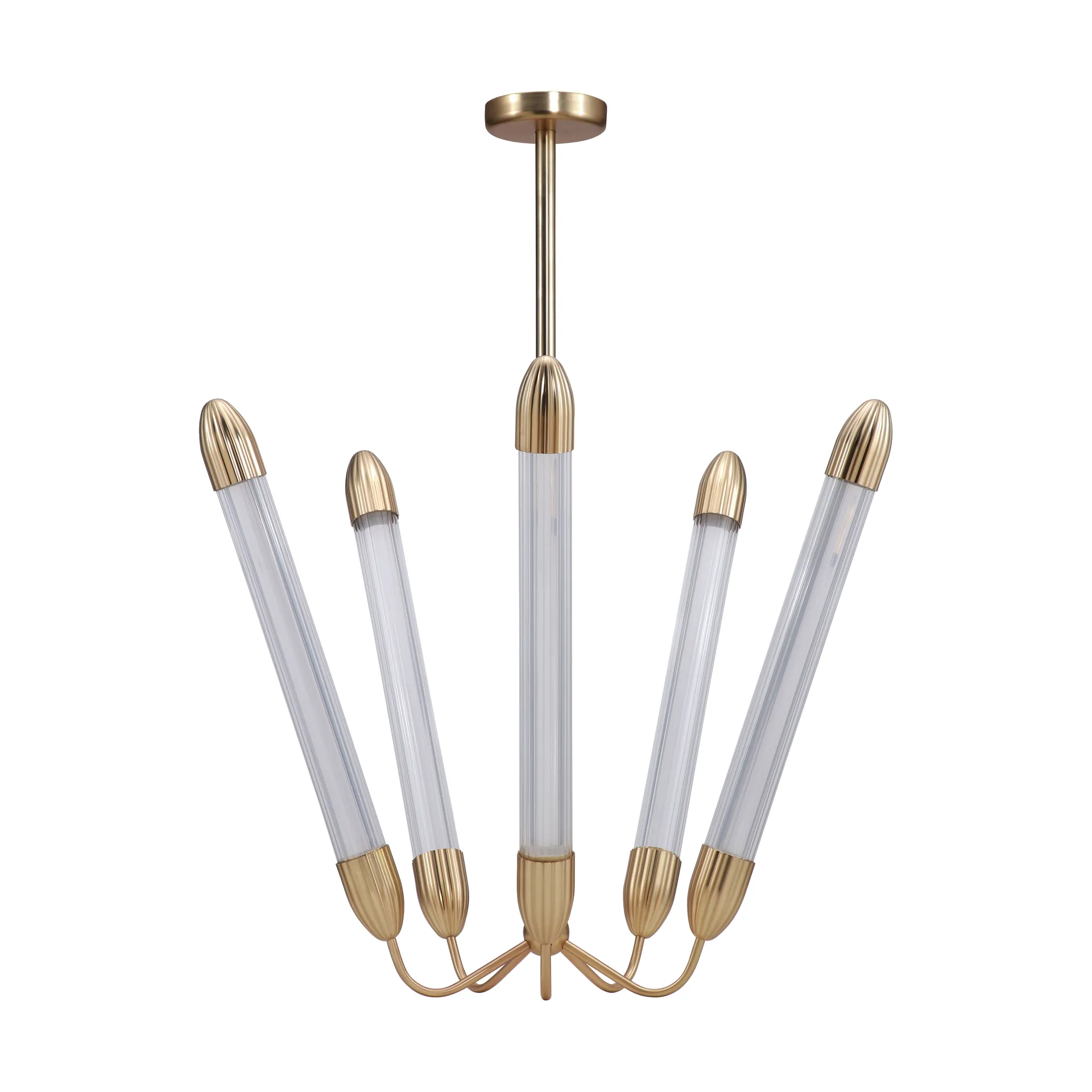 Lemon Squeeze Penta long ceiling lamp, Plated brass Umage