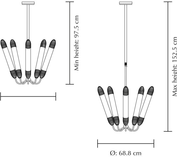 Lemon Squeeze Penta short ceiling lamp, Polished steel Umage