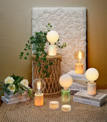 Marble lamp base - White gloss, Ø8x10.5 cm - Unison