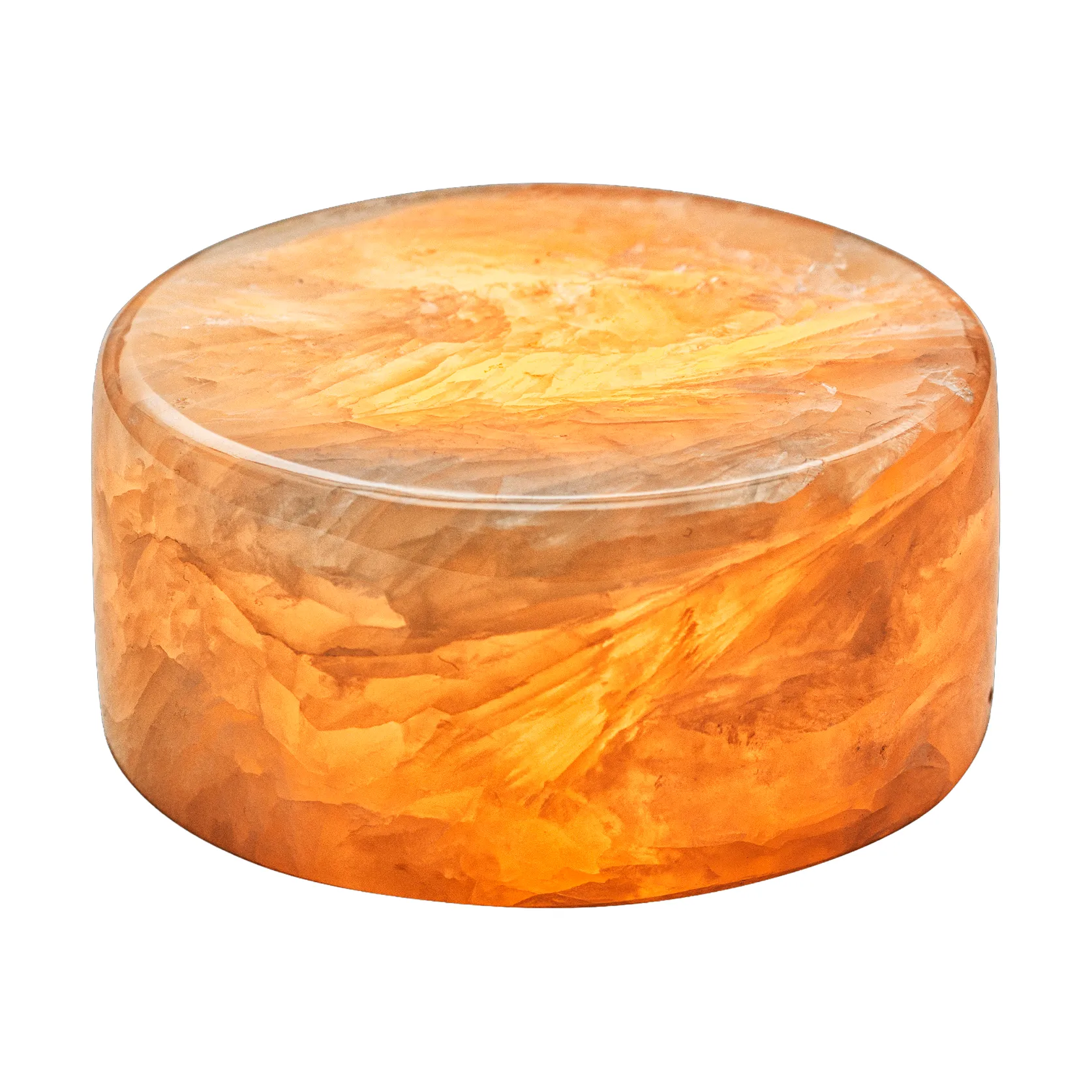 Marble table candle, Beige gloss, Ø8x4 cm Unison