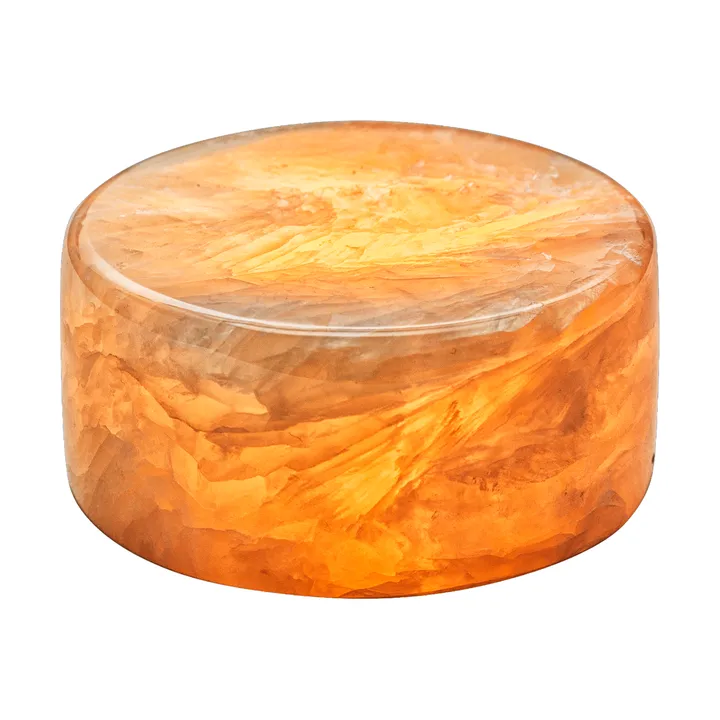 Marble table candle - Beige gloss, Ø8x4 cm - Unison