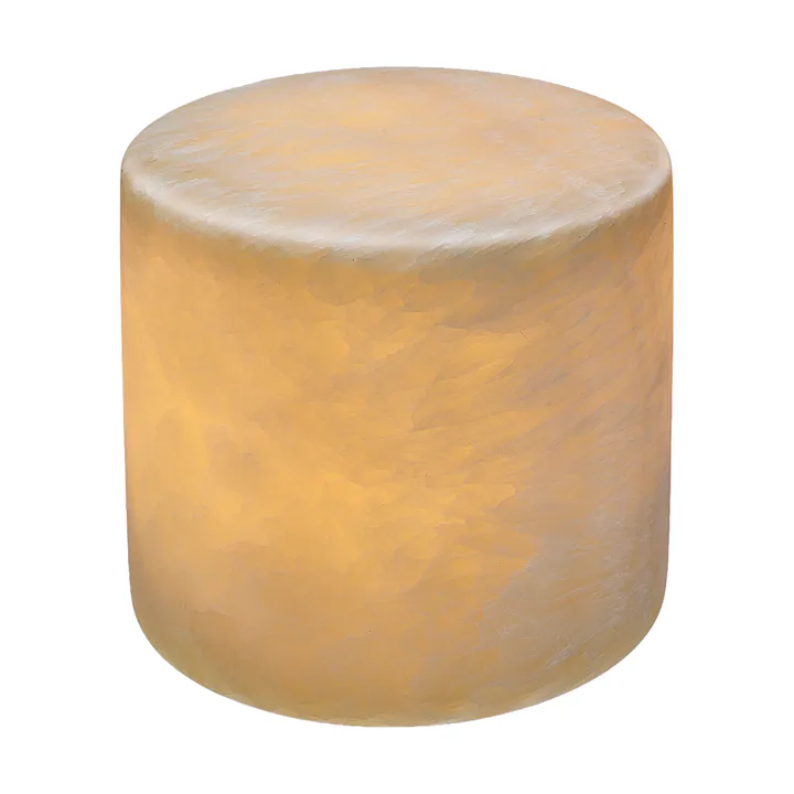 Marble table candle - Beige silk matte, Ø8x8 cm - Unison