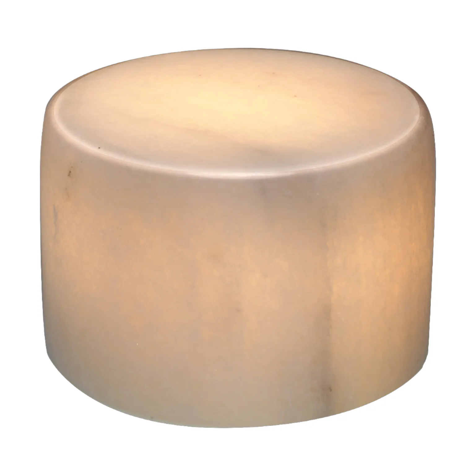 Marble table candle, White gloss, Ø8x6 cm Unison