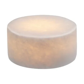 Marble table candle - White silk matte, Ø8x4 cm - Unison