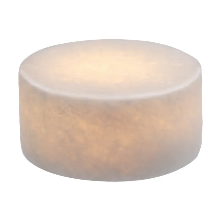 Marble table candle - White silk matte, Ø8x4 cm - Unison