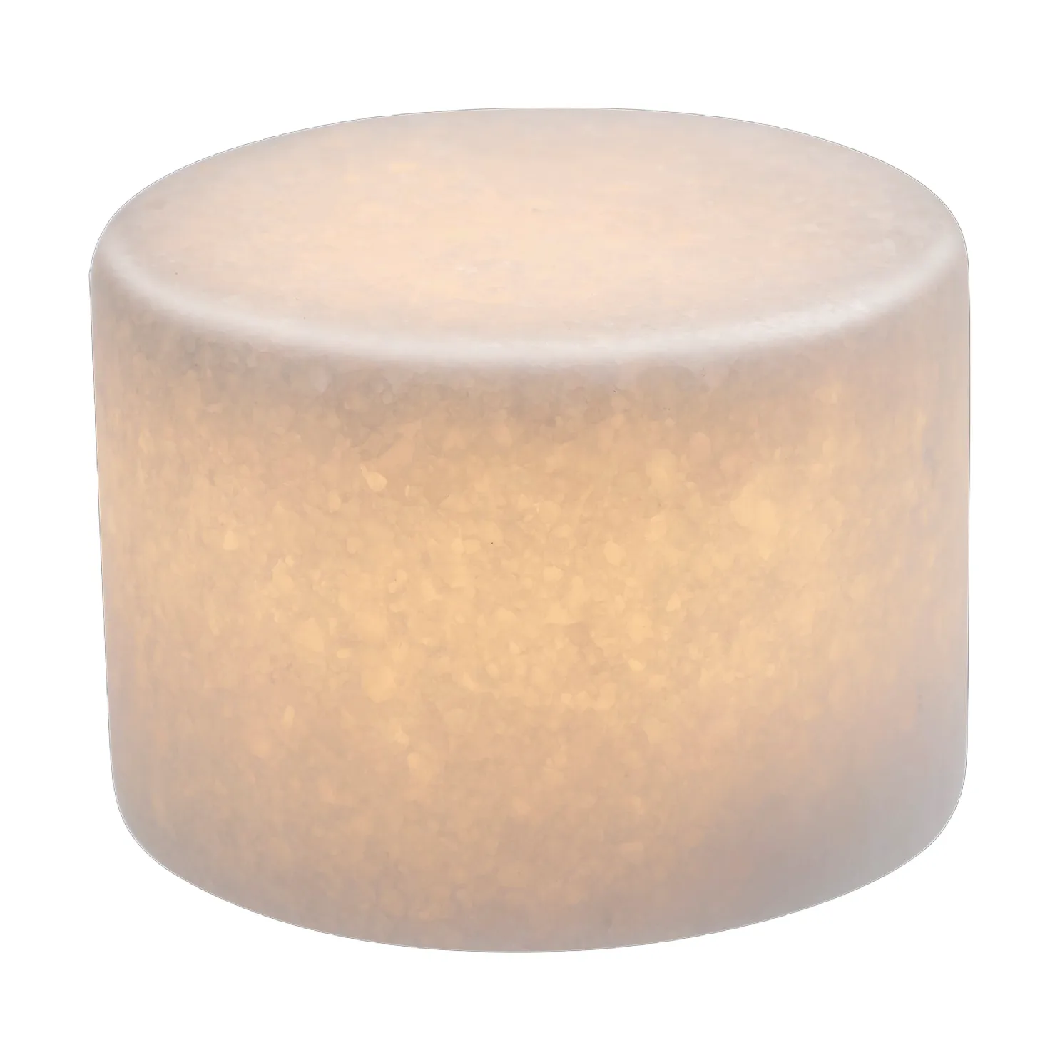 Marble table candle, White silk matte, Ø8x6 cm Unison