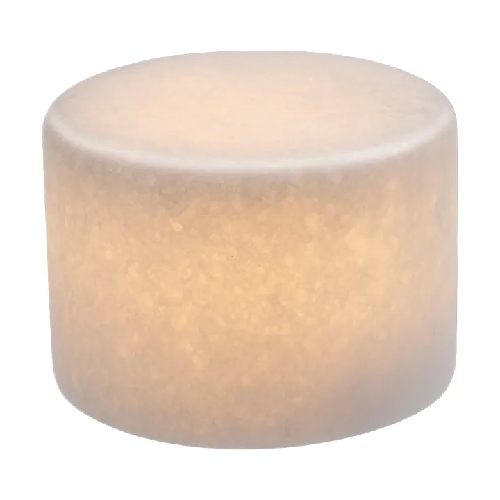 Marble table candle - White silk matte, Ø8x6 cm - Unison
