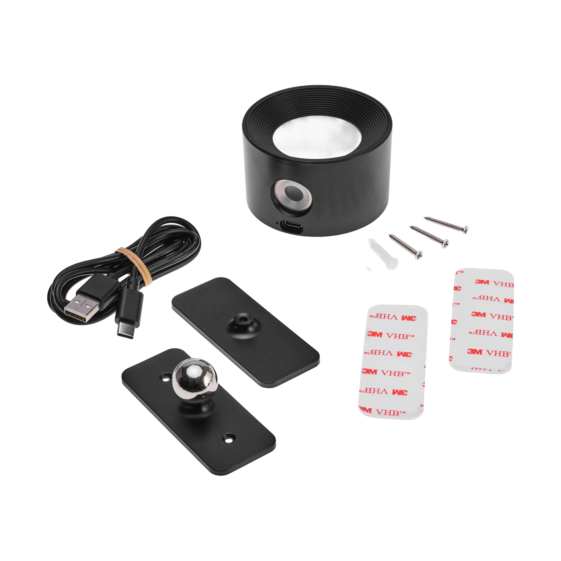 No Cable rechargeable wall lamp, Black, Ø8x4.5 cm Unison