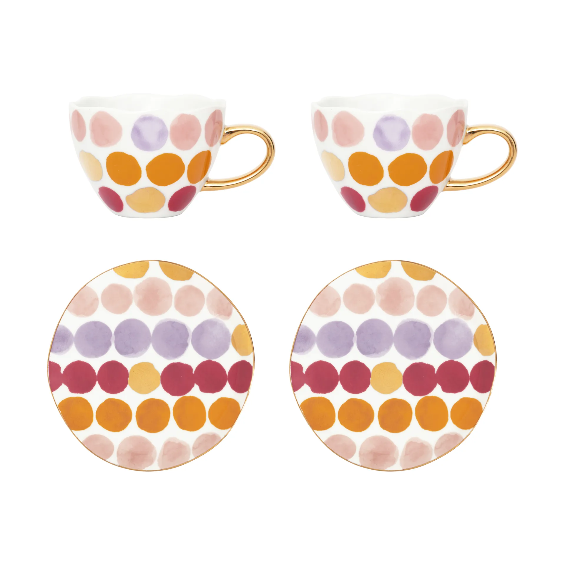 Good Morning Cappuccino cup with saucer 4 pieces, Spotted URBAN NATURE CULTURE