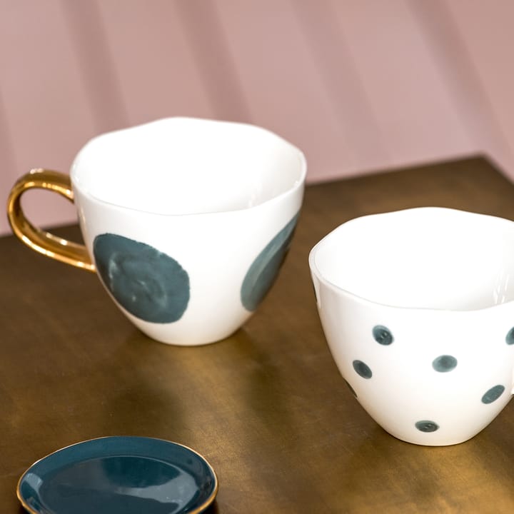 Good Morning mug cappuccino 30 cl white - big dots - URBAN NATURE CULTURE