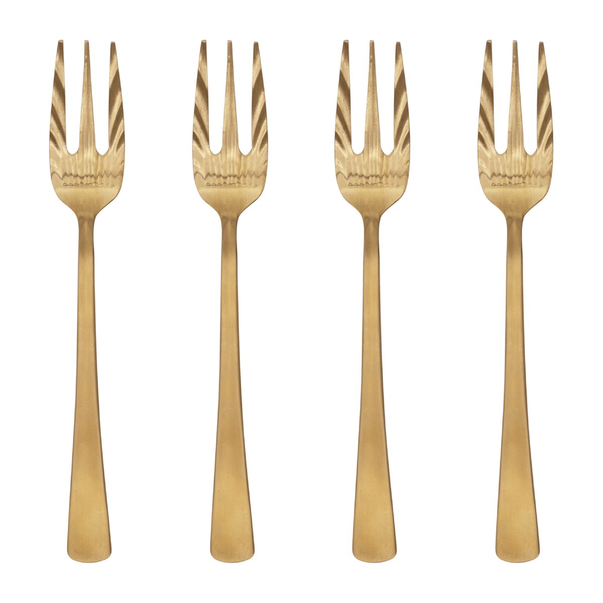 URBAN NATURE CULTURE UNC fork 4-pack Gold | Scandinavian Design | Dessert cutlery | Gold-coloured