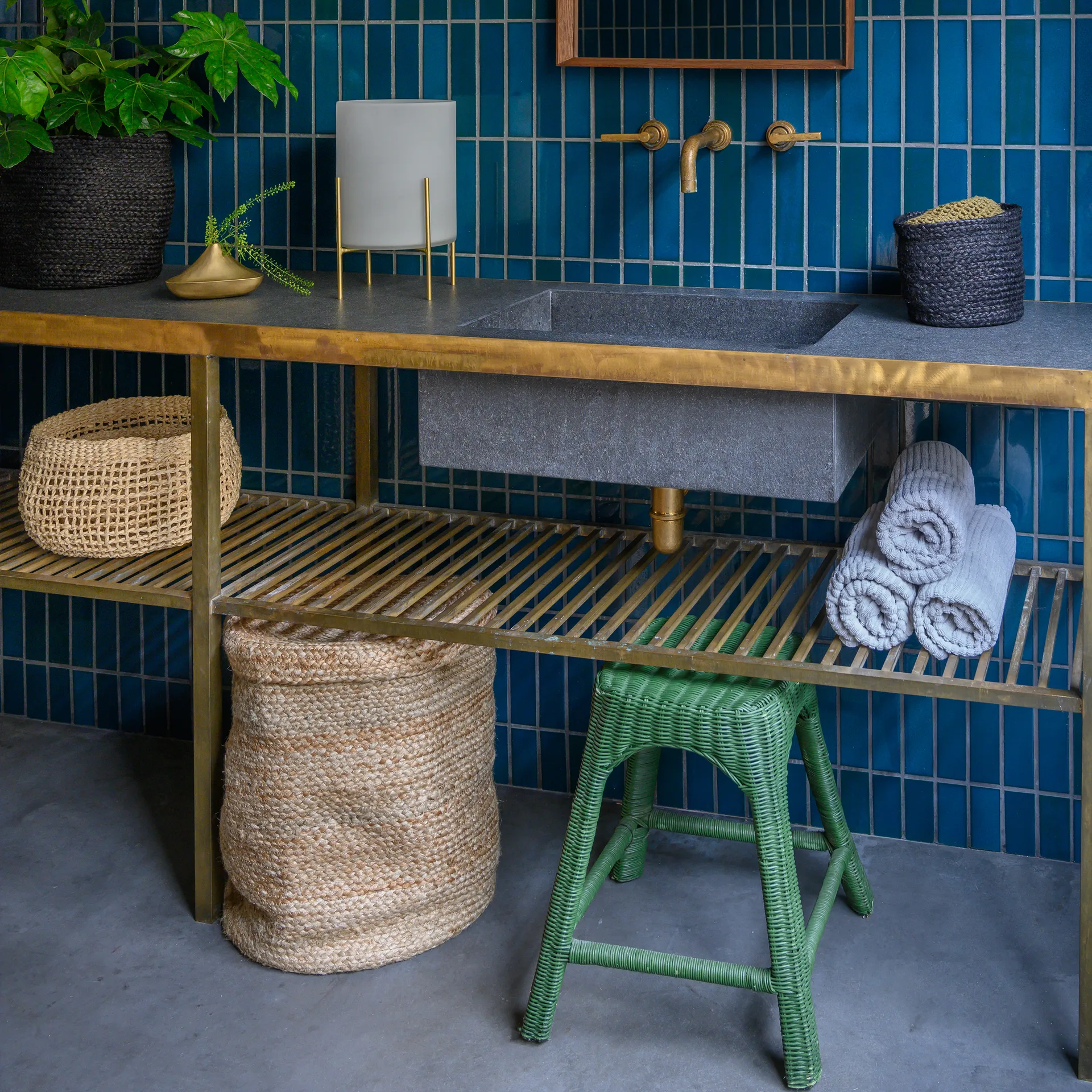 UNC storage basket with lid Ø40 cm, nature URBAN NATURE CULTURE