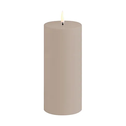 Uyuni Lighting LED Pillar candle outdoor 7.8x17.8 cm Sandstone