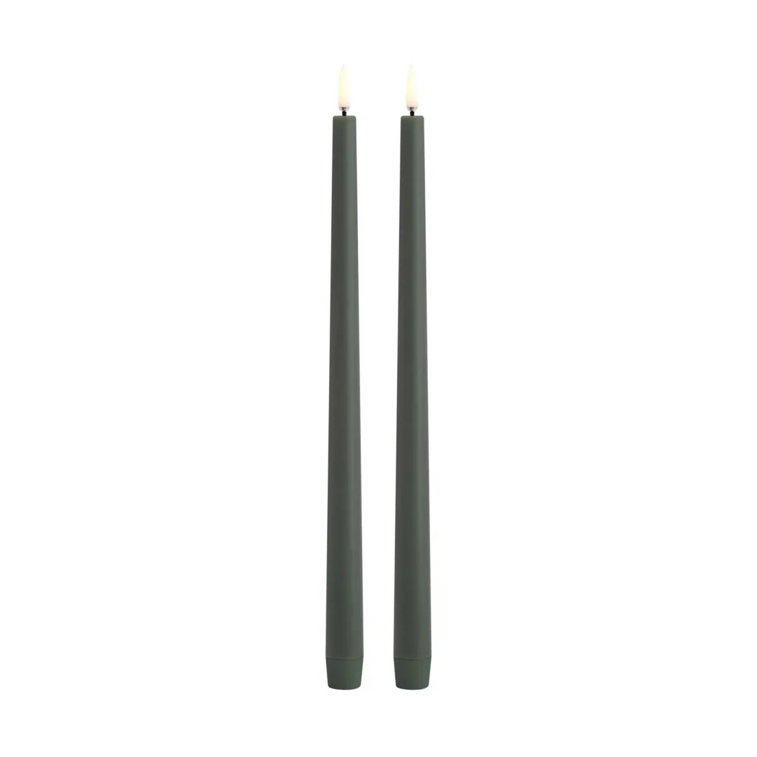LED Taper candles Slim 2-pack Ø2,3x32 cm, Olive green Uyuni Lighting