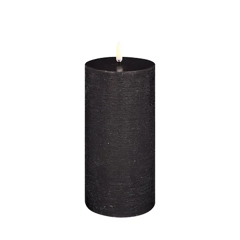 Pillar LED candle Ø7,8x15 cm, Black Uyuni Lighting