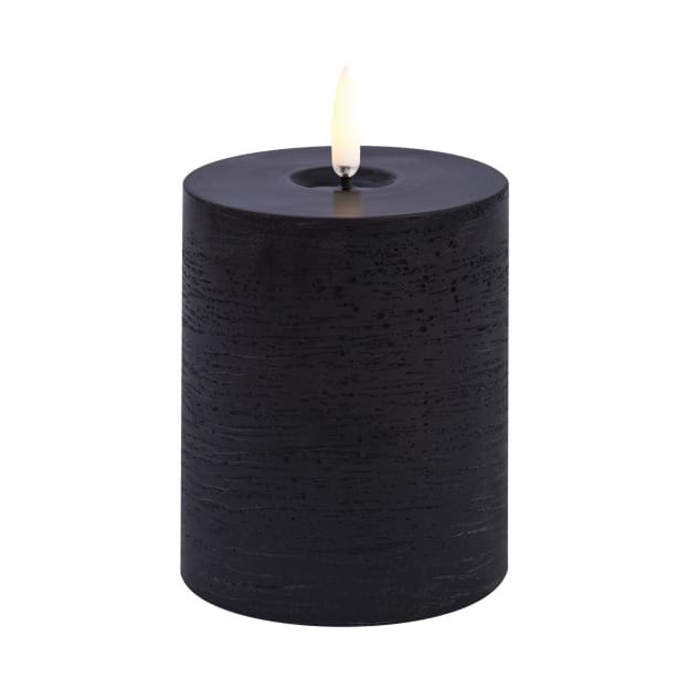 Uyuni LED Block Candle melted - Black rustic, Ø7.8x10 cm - Uyuni Lighting